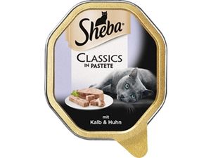 Sheba s telecím a kuřecím v paštice 85 g vanička