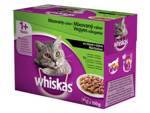 Whiskas adult Mixovaný výběr želé 48 x 100 g kapsa kuře,losos,hovězí,tuňák