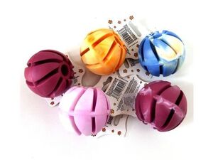 Tatrapet hračka pro psa míček spirála, průměr 6 cm, tvrdá guma, s vůní vanilky duhová