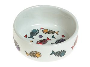 Flamingo miska keramická barevné rybičky průměr 11,5cm, 325 ml pro kočku