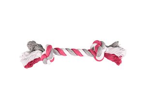 Flamingo hračka pro psa uzel bavlna 30 cm 125 g růžovo-bílo-šedá