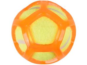 Flamingo hračka pro psa tenisák v gumové síti 7,4 cm oranžový