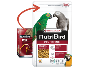 NutriBird P15 Original 1 kg- základní extrudy pro velké papoušky s tuzemským ovocem