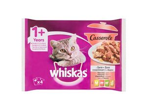 Whiskas Casserole adult klas. výběr v želé 4 x 85 g kapsa kuře,hov.jehně,drůbež