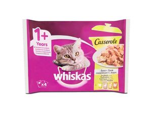 Whiskas Casserole adult drůbeží výběr v želé 4 x 85 g kapsa kuře,kach.,drůb.,krůt