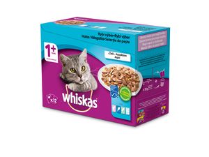 Whiskas adult rybí výběr v želé 12 x 100 g kapsa losos, tuňák, treska, bílá ryba