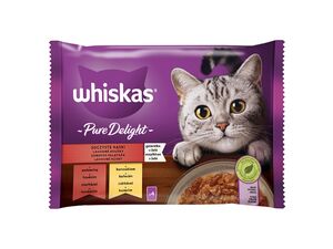 Whiskas Pure Delight lahodné kousky v želé 4 x 85 g kapsa, hovězí,kuře