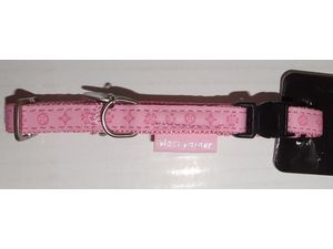 Nayeco obojek Macleather koženkový růžový 10 mm x 20 - 30 cm