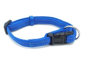 Nayeco obojek Basic Azul nylon reflexní modrý 15 mm x 26 - 40 cm