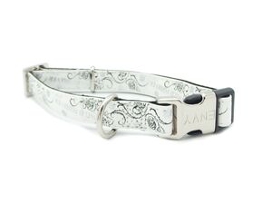 Nayeco obojek Envy wild koženkový bílý 20 mm x 35 - 50 cm