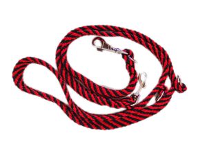 Vodítko pletené přepínací, průměr 18mm/220cm, velké plemeno černo-červené