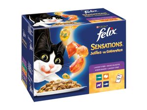 Felix Sensations výběr v ochuceném želé s jehněčím makrelou treskou a krůtou 12 x 100 g