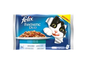 Felix Fantastic Duo v želé 4 x 100 g losos,sardinky,sleď,pstruh 751 SLEVA