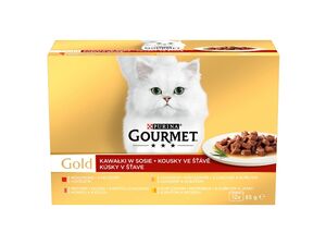 Gourmet gold šťáva 12 x 85 g hovězí,krůta,kachna,kuře,játra,losos