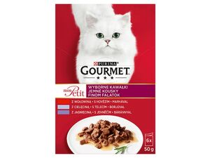 Gourmet mon Petit šťava 6 ks x 50 g, hovězí,tele,jehně SLEVA