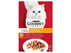 Gourmet mon Petit šťava 6 ks x 50 g, kachna,kuře,krůta SLEVA