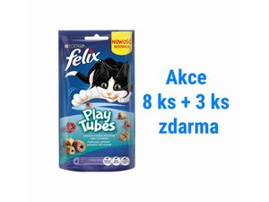 Balíček Felix Play Tubes 50 g s příchutí pečené ryby a krevety 8 ks + 3 ks zdarma