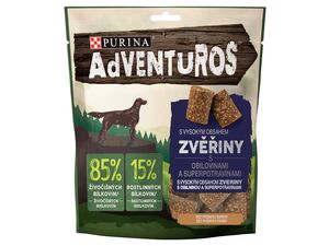 PURINA Adventuros 90 g zvěřina a brusinková šťáva SLEVA 948