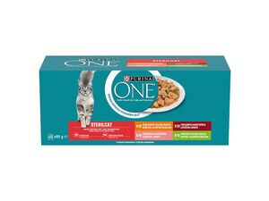 Purina ONE Sterilcat 40 x 85 g kapsa hovězí.,kuře s fazol.,krůta, losos s mrkví ve šťávě