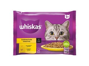 Whiskas Drůbeží hody ve šťávě 4 x 85 g kapsa kuře a krůta