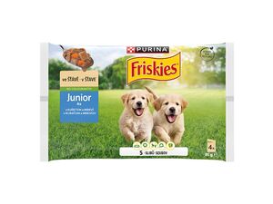 Friskies kapsa Junior kuře s mrkví ve šťávě 4 x 85 g