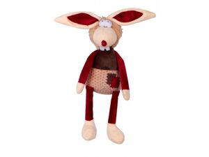 Papillon hračka pro psa zajíc pískací plyšová 30 cm hnědý