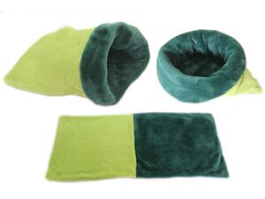 Marysa spací pytel Mini 37 x 40 cm 3 v 1 barva 31 sv.zelená / tm.zelená pro štěňata /kotě