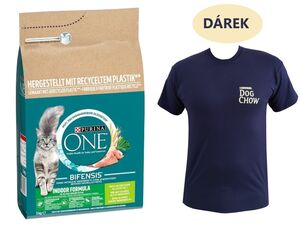 Purina ONE Indoor Formula adult cat 3 kg krůta a celozrnné obiloviny +dárek Purina tričko 