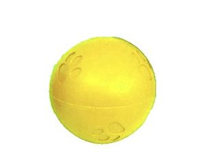 Nayeco hračka pro psa míček zdobený pískací průměr 10 cm tvrdá guma žlutá