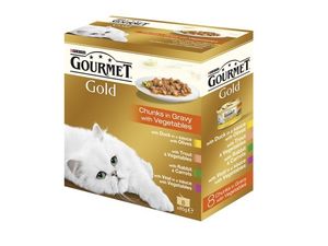 Gourmet gold šťáva 8 x 85 g, 2xkachna s olivama,2xtele.,2xkrálík,2xpstruh 630 SLEVA