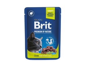 Brit Premium cat 100 g kapsa Steril s jehněčím masem v omáčce
