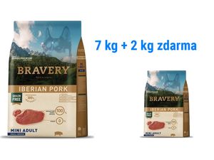 Bravery dog Adult mini grain free Iberian pork 7 kg + 2kg pork mini 1.175