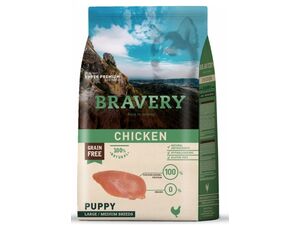 Bravery dog Puppy Large/Medium grain free chicken 12 kg