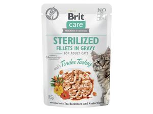 Brit Care Cat Sterilized, Fillets in Gravy turkey 85 g kapsa