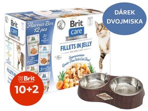 Brit Care Cat Flavour box Fillet in Jelly 12 x 85 g tuňák,krůta,pstruh,kuře kapsa + dárek 