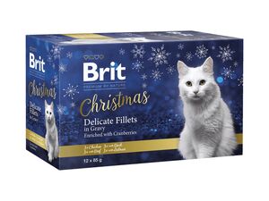 Brit Premium by Nature Christmas Multipack in gravy,12x85g, kuře, hovězí, kachna,salmon 