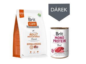 Brit Care Dog Hypoallergenic Adult Medium Breed Lamb rice 3 kg+ Brit Mono Protein Beef 400