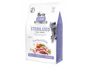 Brit Care Cat Grain-Free Sterilized Weight Control, 2 kg kachna a krůta