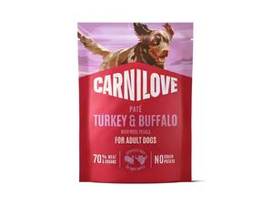 Carnilove Dog Pouch Paté Turkey & Buffalo with Rose Petals 300 g