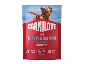 Carnilove Dog Pouch Paté Turkey & Salmon with Blueberries for Puppies 300 g