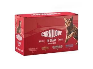 Carnilove cat pouch Multipack 12 x 85 g Turkey,Duck.Pheasant,trout kapsa v omáčce