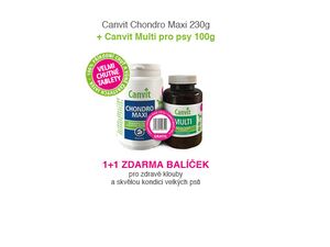 Canvit Chondro MAXI ochucené 230 g + Canvit Multi pro psy 100 g