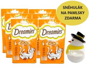 Balíček Dreamies kuřecí 6 x 60 g + dárek dreamies sněhulák
