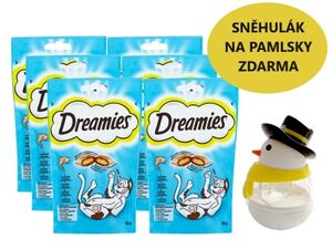 Balíček Dreamies losos 6 x 60 g + dárek dreamies sněhulák