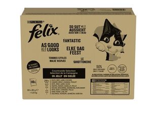 Felix Fantastic Multipack 80 x 85 g hovězí, kuře, kachna, jehněčí v želé