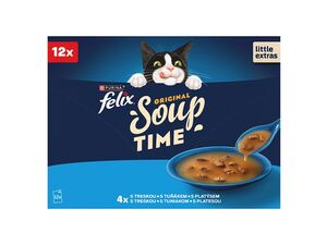 Felix Soup 12 x 48 g polévky s treskou, tuňákem a platýsem