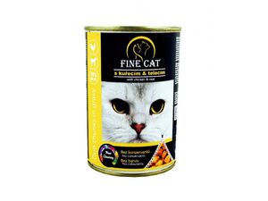 Fine cat 415 g DUO 38 % kuřecí s telecím v omáčce konzerva