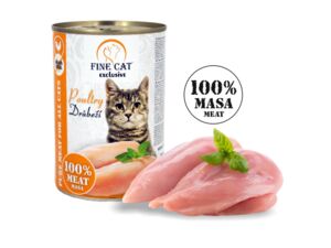 FINE CAT Exclusive konzerva pro kočky drůbeží 100% masa 400 g