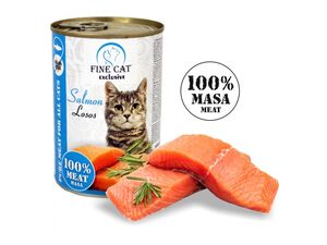 FINE CAT Exclusive konzerva pro kočky losos 100% masa 400 g
