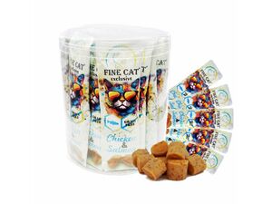 FINE CAT Exclusive  SOFT ROLL svačinka pro kočky kuřecí a losos 25 x 10 g dóza
